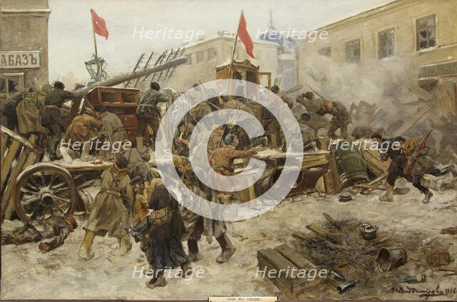 The Moscow Uprising in December 1905, 1906. Creator: Vladimirov, Ivan Alexeyevich (1869-1947).