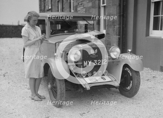 Bianchi saloon of Kitty Brunell at the B&HMC Brighton Motor Rally, 1930. Artist: Bill Brunell.