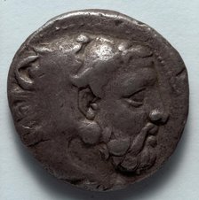 Stater: Head of Bearded Herakles in Lion Skin (obverse), 389-369 BC. Creator: Unknown.