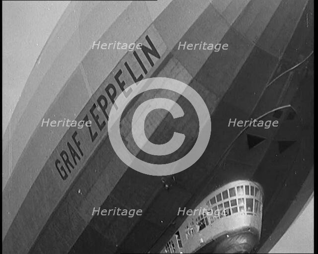 Graf Zeppelin flying overhead, 1929. Creator: British Pathe Ltd.