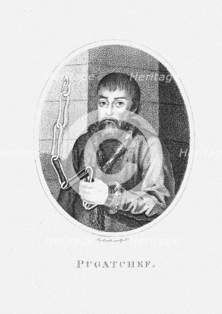 Yemelyan I. Pugachev (Travels in Poland, Russia, Sweden, and Denmark by William Coxe), 1802. Artist: Anonymous  