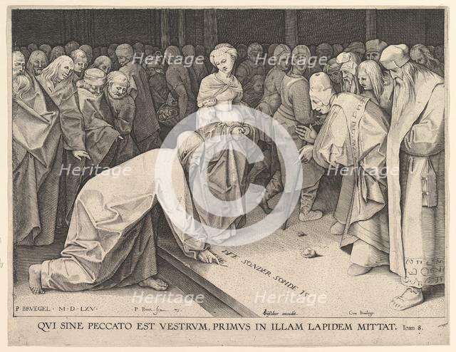 Christ and the Woman Taken in Adultery, 1579. Creator: Pieter Perret.