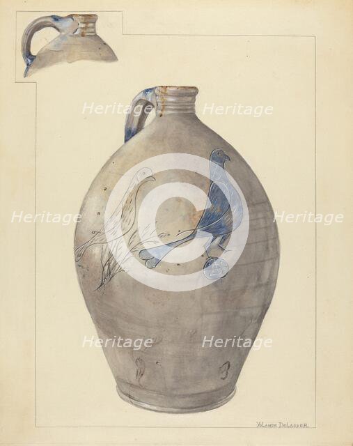 Jug, c. 1940. Creator: Yolande Delasser.