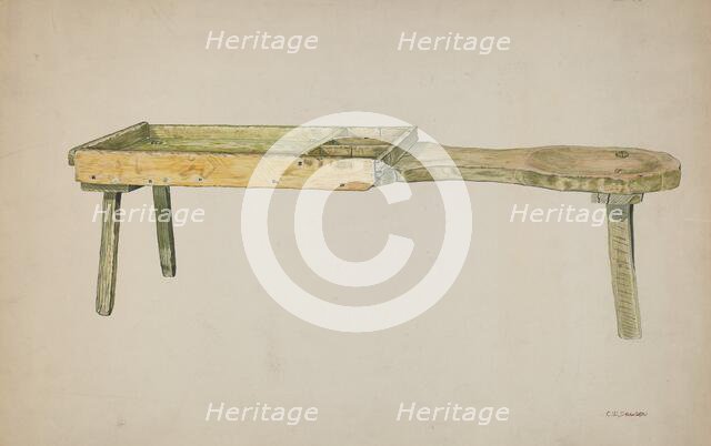 Shoe Bench, c. 1941. Creator: Clarence W Dawson.