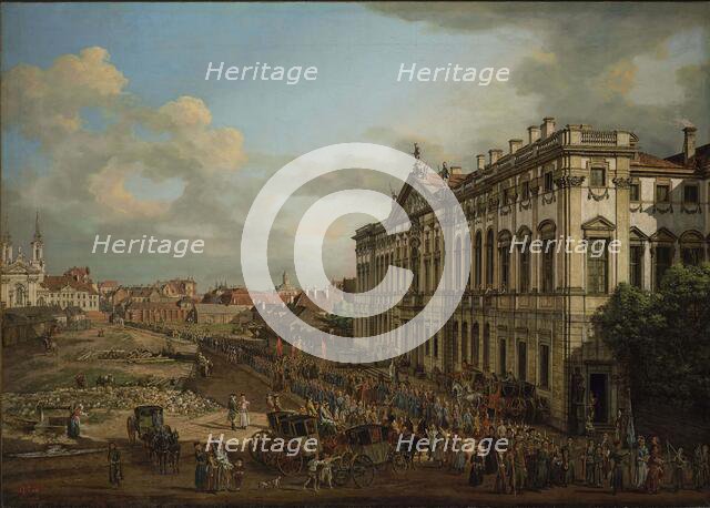 The Procession of Our Lady of Grace in Front of Krasinski Palace, 1778. Creator: Bellotto, Bernardo (1720-1780).