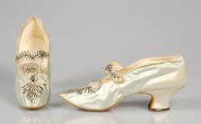 Evening shoes, French, ca. 1895. Creator: L Perchellet.