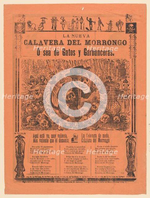 The new skeleton of the servant class or for tomcats and maids, 1902., 1902. Creator: José Guadalupe Posada.