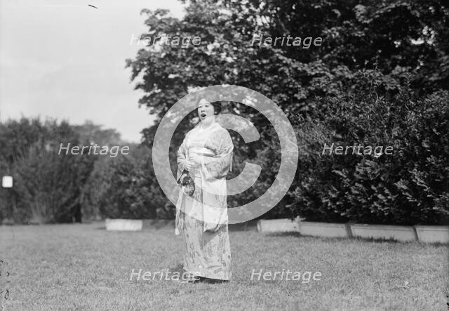 Mme. Tauchi Meura, Japanese Prima Donna, Singing at Sylvan Theatre, 1917. Creator: Harris & Ewing.