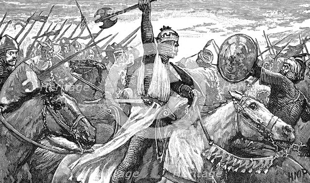 Charles Martel, King of the Franks, at the Battle of Poitiers, 732 (1892). Artist: Unknown