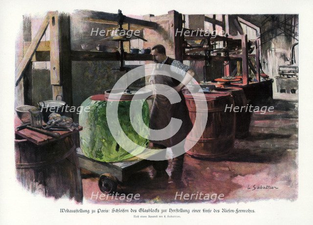 Lens manufacture, Paris World Exposition, 1889, (1900).Artist: L Sabattier