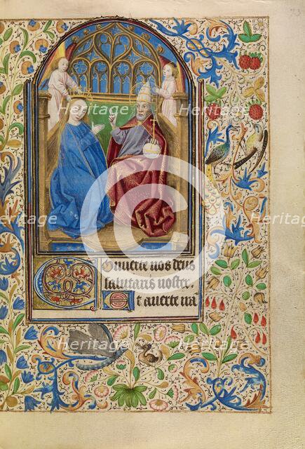 The Coronation of the Virgin; Book of Hours, about 1466-1470. Creator: Master of Jacques of Luxembourg.