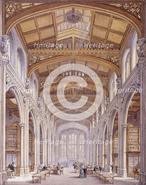 Guildhall Library, London, 1872. Artist: Edwin Thomas Dolby 