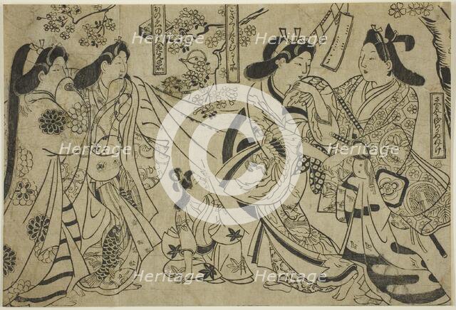 Flirtation under the Cherry Tree, c. 1684/98. Creator: Sugimura Jihei.