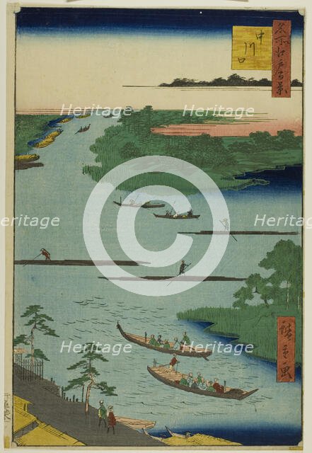 Mouth of the Nakawaga River (Nakagawaguchi), from the series “One Hundred Famous..., 1857. Creator: Ando Hiroshige.