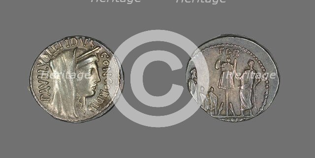 Denarius (Coin) Depicting the Goddess Concordia, about 62 BCE. Creator: Unknown.