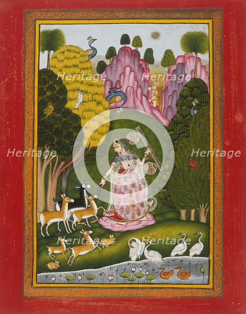 Todi Ragini, Second Wife of Hindol Raga, Folio from a Ragamala..., between c1775 and c1800. Creator: Unknown.