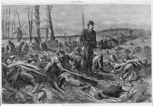 Army of the Potomac - Sleeping on Their Arms (Harper's Weekly, Vol. VIII), May 28, 1864. Creator: Unknown.