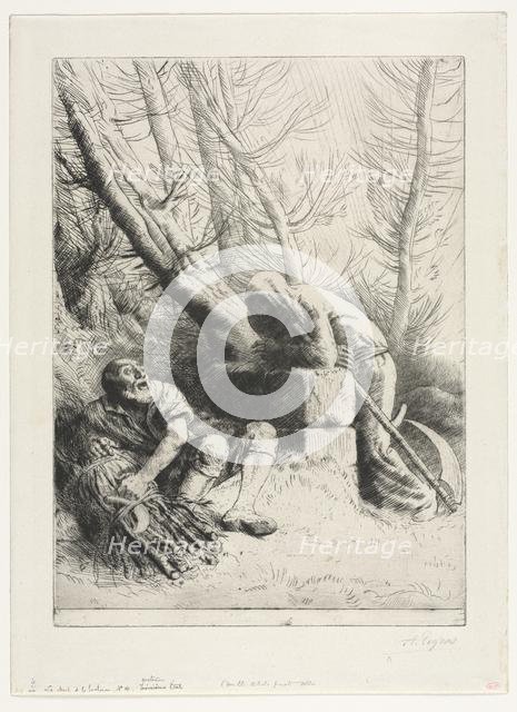 Death and the Woodcutter, 1881. Creator: Alphonse Legros (French, 1837-1911).