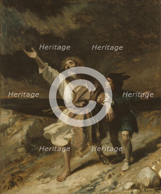 Le roi Lear et son fou pendant la tempête, 1836. Creator: Louis Candide Boulanger.