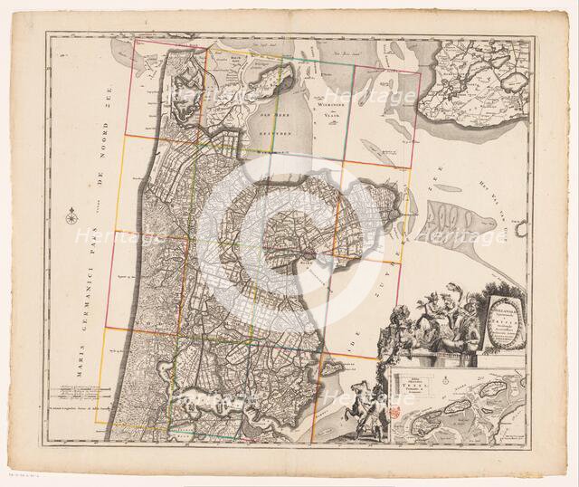 Map of Noord-Holland and part of Friesland, 1726-1750. Creator: Anon.