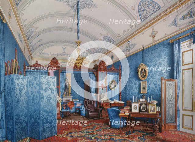 Interiors of the Winter Palace. The Dressing Room of Empress Maria Alexandrovna, 1857. Artist: Premazzi, Ludwig (Luigi) (1814-1891)