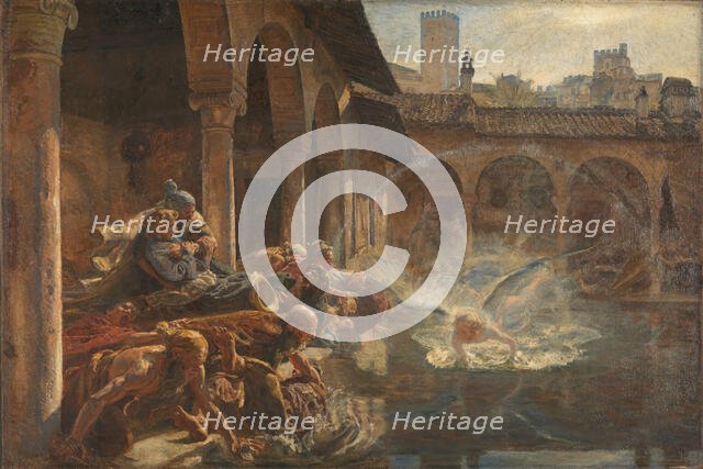 The angel touches the water in Bethesda dam (Joh.5, 2-4), 1888. Creator: Joakim Skovgaard.