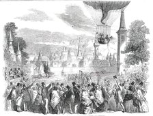Ascent of the Nassau Balloon, from Vauxhall Gardens, on Saturday, 1850. Creator: Unknown.