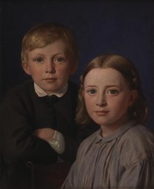 Jens Simmelkær Asmussen and Katrine Asmussen as children, 1867. Creator: Constantin Hansen.