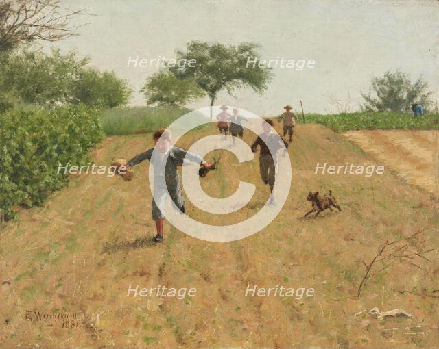 Skylarking, 1881. Creator: Erik Werenskiold.