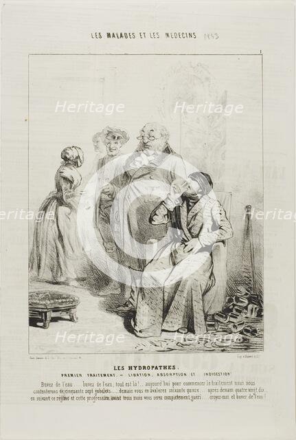 The Hydropaths: First Treatment (plate 1), 1843. Creator: Charles Emile Jacque.