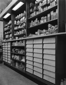 Chemist's shop interior, Armthorpe, near Doncaster, South Yorkshire, 1961. Artist: Michael Walters