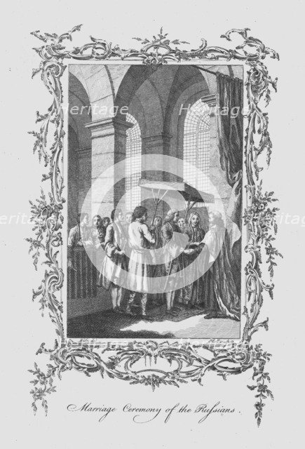 'Marriage Ceremony of the Russians', late 18th century. Artist: J Hall.
