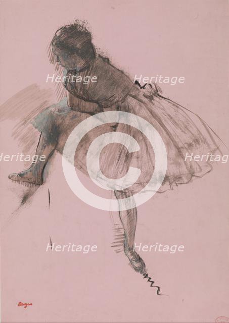 Study of a Ballet Dancer (recto); Two Studies of Dancers (verso), ca. 1873. Creator: Edgar Degas.