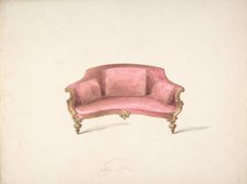Design for a Curved-back Sofa Upholstered in Red, early 19th century. Creator: Anon.