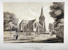 Church of of St John of Jerusalem, Hackney, London, c1850. Artist: CJ Greenwood