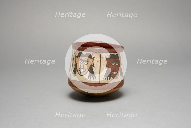 Jar with Repeating Depiction of Trophy Heads, 180 B.C./A.D. 500. Creator: Unknown.