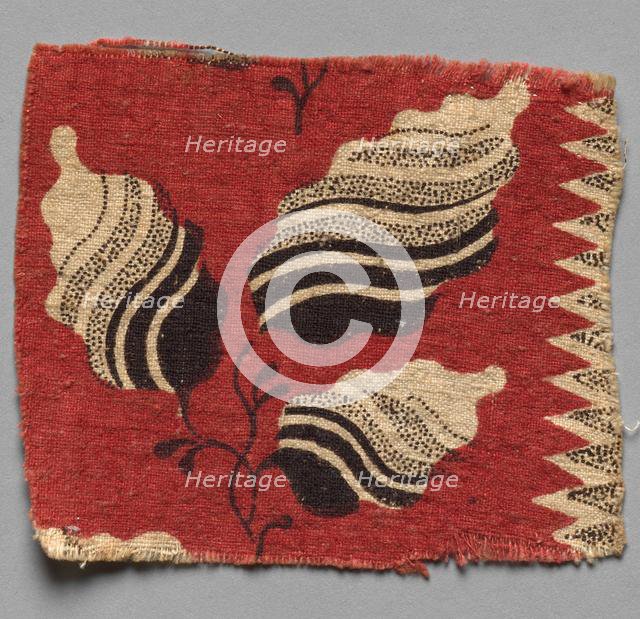 Fragment of Printed Cotton, 18th century. Creator: Unknown.