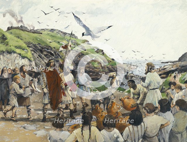 Tintagel Castle (Legendary birthplace of King Arthur), Cornwall, Dark Ages, (1994).  Artist: Ivan Lapper