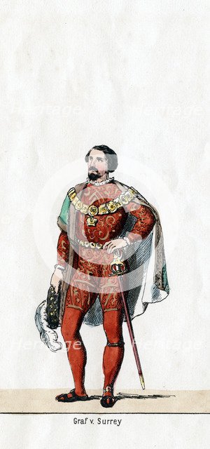 Earl of Surrey, costume design for Shakespeare's play, Henry VIII, 19th century. Artist: Unknown