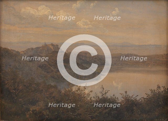 A View towards Castel Gandolfo, Italy, 1868. Creator: Janus Andreas Bartholin la Cour.