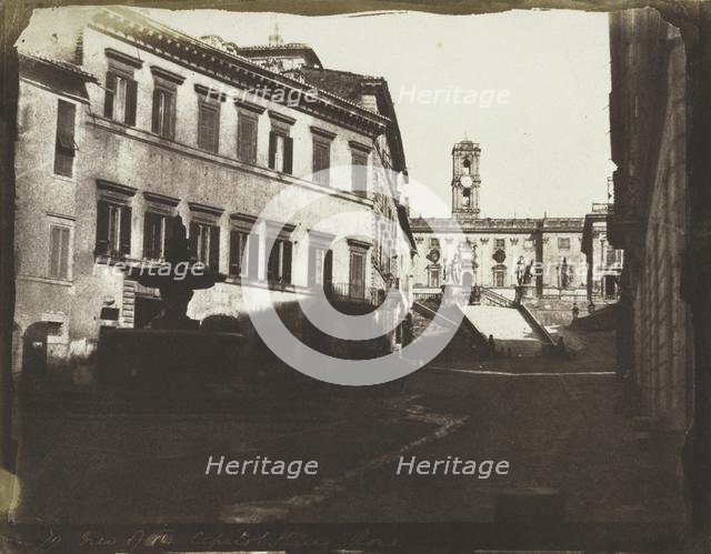 View of the Capitol Stairs, Rome, 1846. Creator: Calvert Richard Jones (British, 1804-1877).