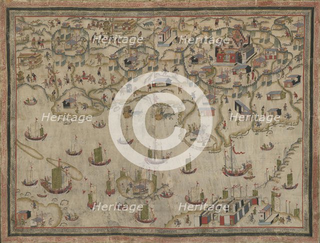 Forts Zeelandia and Provintia and the City of Tainan, 19th century. Creator: Unknown.