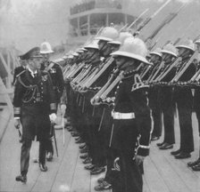 The Prince of Wales inspecting marines at Portsmouth, Hampshire, 1921 (1936). Artist: Unknown.