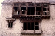 Timber windows, Ladakh, India, 1988. Creator: Amanda Waite.