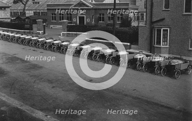1920 Grahame - White cyclecars outside factory in Hendon. Creator: Unknown.