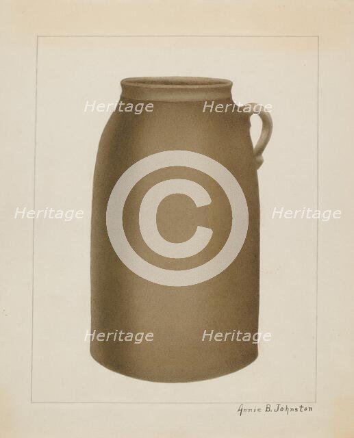 Stoneware Jar, c. 1937. Creator: Annie B Johnston.