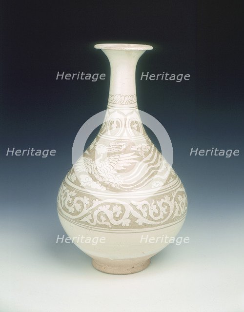 Cizhou type sgraffito yuhuchun vase, early Yuan dynasty, China, late 13th-early 14th century. Artist: Unknown