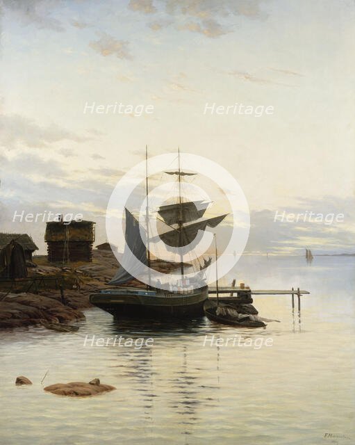 Marine Landscape, Motif from Hirvisalo, 1885. Creator: Frans Maexmontan.