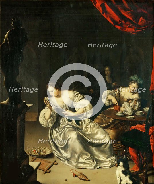 Tea Party, End of 17th-Early 18th century. Creator: Mieris, Willem van (1662-1747).