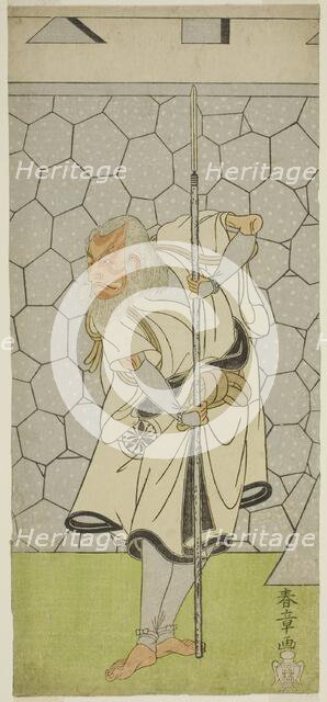 The Actor Matsumoto Koshiro III as Kikuchi Hyogo Narikage in the Play Katakiuchi Chuko..., c. 1770. Creator: Shunsho.